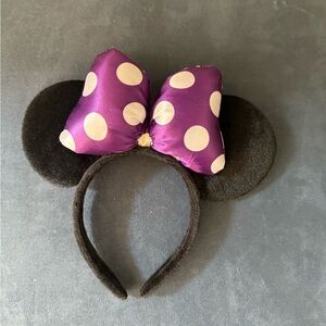 Purple Polka Dot Bow Mouse Ears Headband